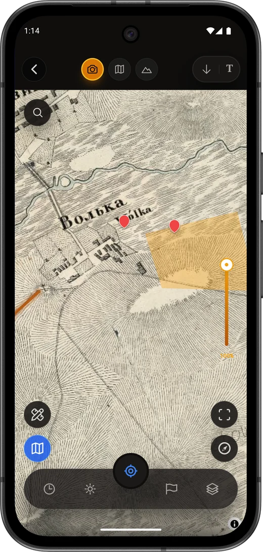 Historical map overlay in Discovera